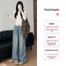 Trendy Girl Closet Fleece-Lined Jeans For Women, Autumn And Winter 2025 New High-Waisted Draped Lazy Loose Straight-Leg Slimming Petite_mkmklike.com