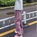 American Washed Vintage Purple Jeans Men's Trendy Casual Versatile Loose Straight Leg Workwear Pants_mkmklike.com
