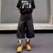 Heavy Damage Washed Vintage Denim Shorts – Unisex Loose Fit Wide Leg Cropped Pants, American Retro Streetwear Style_mkmklike.com