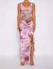 Women's Clothing Set Summer Sexy Printed Camisole + Tight Slit Irregular Long Skirt_mkmklike.com