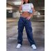 Cross-border European And American Women's Jeans 2023 New Multi-pocket High-waisted Elastic Waistband Cargo Pants_mkmklike.com