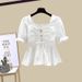 Women's Clothing Suit For Women New French Sweet Chiffon Shirt Denim Skirt Two Piece Suit_mkmklike.com