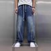 Men's Heavyweight Gradient Color Striped Jeans Loose Wide Leg Curved Scimitar Cargo Pants Multi Pocket 2026 New Fashion_mkmklike.com