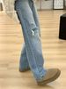 Ripped Straight-leg Jeans Women, Spring And Summer, Plus Size, Plus-size Girls, Loose Fit, Slimming, For Pear-shaped_mkmklike.com