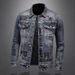 Loom European American Brand Denim Jacket For Men, Spring And Autumn Turn-Down Collar Jacket, Motorcycle Style Men's_mkmklike.com