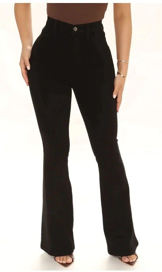 Women's Clothing High-Waisted Flare Jeans - Stretch-Free Classic Straight Leg Pants For Work & Casual (S-3XL)_mkmklike.com