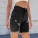 Women's Clothing Women's Summer New Washed Casual Ripped Denim Shorts Shorts Trendy_mkmklike.com