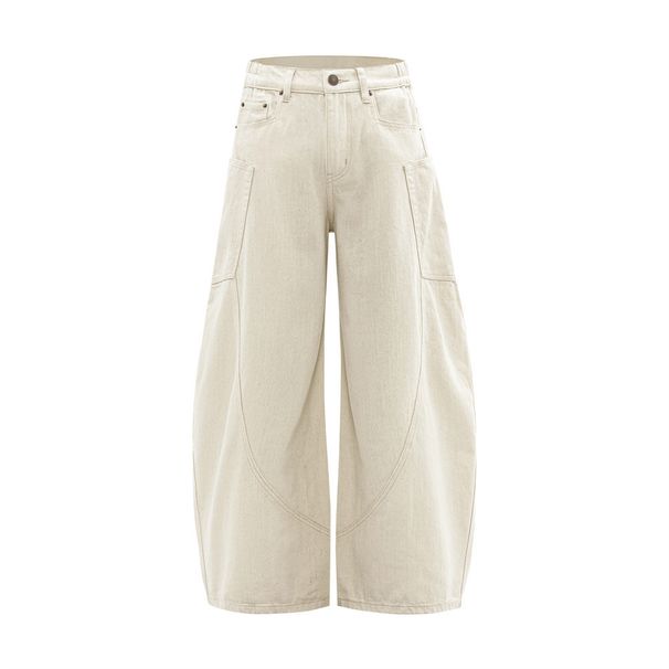 American High Street Scimitar Wide-Leg Jeans Men's Vibe Versatile Loose Deconstructed Patchwork Large Pocket Cargo Pants_mkmklike.com