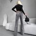 Luxury Leopard Print High-Waisted Jeans – Slim Straight Leg Denim Pants With Premium Stretch (Effortless Chic, Streetwear Essential)_mkmklike.com