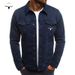 Men's New Western Denim Casual Button Up Cardigan Workwear Multi Bag Jacket Top_mkmklike.com