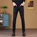 In Stock 2023 Winter Street Men's Black Jeans Fashion Rhinestone Versatile Slim Fit Mid-Waist Long Pants_mkmklike.com