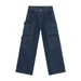 Men's Vintage Washed Cargo Jeans - Oversized Utility Pants With Multi-Pockets & Relaxed Straight Fit_mkmklike.com