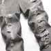Men's Clothing Ripped Casual Gray Washed Jeans Elastic Mid Waist Slim Trousers_mkmklike.com