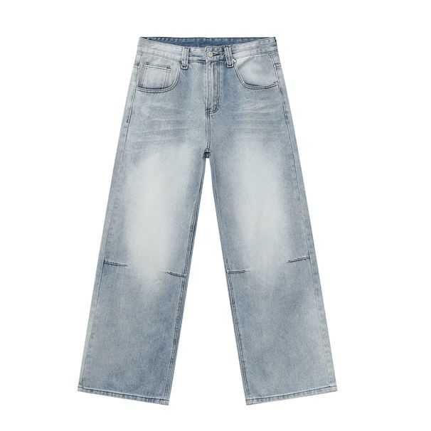 Men's Clothing Cleanfit Retro Washed Flow Jeans Loose Wide Leg Straight Leg Pants Clothing Denim_mkmklike.com