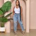Women's Clothing Ripped High Waist Jeans Slim Fit Slim Design Trousers_mkmklike.com