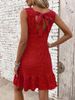 Women's Clothing sleeveless vest dress new back tie ruffle dress_mkmklike.com