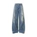 Men's Retro Graffiti Wide Leg Jeans Casual Loose Straight Leg Trousers Trendy Spring New Curved Design American Style_mkmklike.com