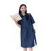 Denim Blue Dress For Women's Summer 2025 New Style, Small Skinny, Covering The Stomach, Loose And Casual, Medium To Long_mkmklike.com