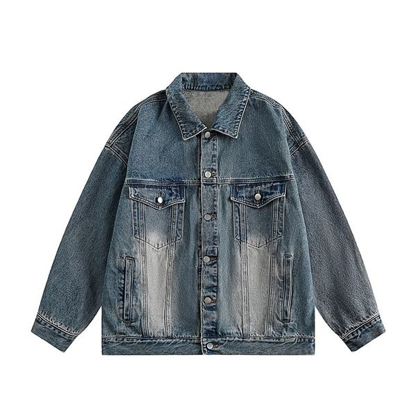 Men's Clothing Spring And Autumn Fashion Brand Design Denim Jacket Men Retro Distressed Loose Versatile Handsome Jacket_mkmklike.com