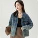 Chicco New Gradient Versatile Denim Women, Turn-Down Collar Slim Fit Top, Loose Retro Short Jacket For Spring And Autumn_mkmklike.com
