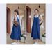 Cowboy Strap Skirt Women's Spring And Summer New Korean Versatile Meat Covering Slim Loose A-Line Dress_mkmklike.com