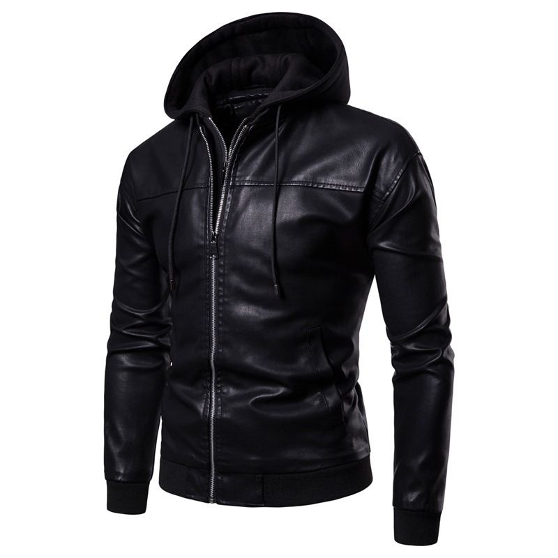 Men's clothing leather jacket Handsome leather jacket with cotton thickened motorcycle pilot autumn and winter coat_mkmklike.com