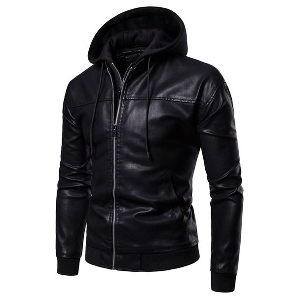 Men's clothing leather jacket Handsome leather jacket with cotton thickened motorcycle pilot autumn and winter coat_mkmklike.com