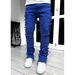 Men's Clothing Denim Straight Pants Street Fashion Ins Stretch Patch Denim Straight Pants_mkmklike.com