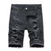 2025 New Trendy Washed And Perforated Capris Men's Denim Shorts_mkmklike.com