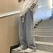 High Street Jeans Men's Spring And Autumn Loose Straight Wide Leg Pants Trendy Brand Versatile American Retro Elastic Waist Casual Pants_mkmklike.com