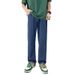 Men's Elastic Waist Drawstring Jogger Jeans - Relaxed Fit Straight Leg Casual Trousers With Stretch Comfort_mkmklike.com