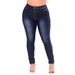 Cross-border Foreign Trade Extra Large Size Fashion High Waist Elastic Denim Pants Women_mkmklike.com