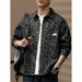 Loom European American High-End Jacquard Craft Denim Men, Spring And Autumn Vintage Washed Distressed Turn-Down Collar Casual_mkmklike.com