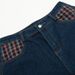 Heavy Industry Plaid Patchwork Scimitar Jeans Men's Unique Design Wide-Leg Street Fashion Washed Loose Long Pants_mkmklike.com