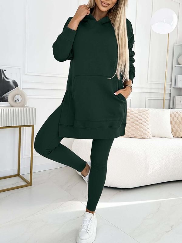 Women's Clothing sports leisure hooded sweatshirt thickened threaded leggings two piece suit_mkmklike.com
