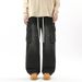 Men's Retro Trendy Workwear Casual Jeans Loose Straight Leg Elastic Waist Wide Leg Hong Kong Style Midweight Softener Machine Washable_mkmklike.com
