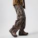 Men's Straight Leg Loose Wide Leg Jeans Tree Branch Print Trendy Couple Style Long Pants Spring Summer_mkmklike.com