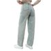 Women's High Waist Wide Leg Jeans – Vintage Blue Flared Denim Pants For Casual & Boho Style (Sizes 25-32)_mkmklike.com