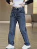 Men's Fleece-Lined High Waist Jeans - Relaxed Straight Leg Winter Trousers With Comfort Stretch_mkmklike.com