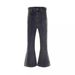 Suitable For All Seasons High Street Solid Color Gradient Yellow Mud Dyed Vintage Washed Personality Flared Casual Pants Jeans Blue Cotton_mkmklike.com