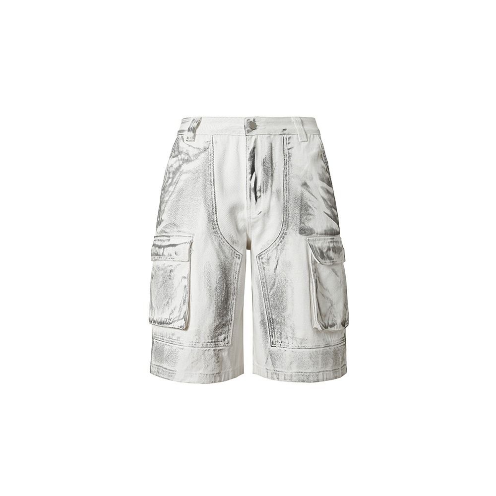 Men's Distressed Denim Cargo Shorts - Streetwear Casual 5-Inch Inseam Straight Fit Summer Shorts For Men_mkmklike.com