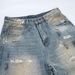 Streetwear Rhinestone Jeans For Men & Women – Vintage Washed Distressed Denim Pants With Embellished Crystal Studs (Loose Straight-Leg, Unisex)_mkmklike.com