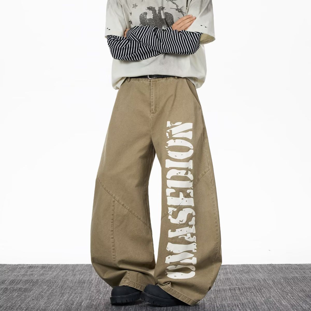 Trendy American Style Letter Print Jeans For Men - Hip Hop Streetwear Straight Leg Denim Pants (S-3XL)_mkmklike.com