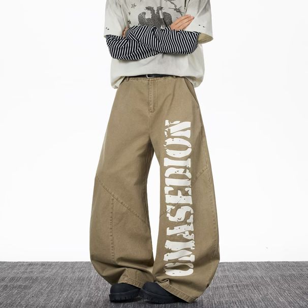 Trendy American Style Letter Print Jeans For Men - Hip Hop Streetwear Straight Leg Denim Pants (S-3XL)_mkmklike.com