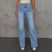 Women's Wide Leg Slim Straight Jeans – High Waist Comfort Stretch Denim Pants For Casual & Office Wear_mkmklike.com
