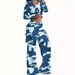 Women's Clothing fashion camouflage print casual sexy short tops casual pants suits _mkmklike.com