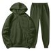 Women's Clothing Autumn and winter men's hooded solid color light plate pullover sweatshirt set casual sports hoodie sweatshirt trousers two piece set_mkmklike.com