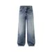 Men's Relaxed Straight Leg Jeans - Ice Blue Washed Denim With Natural Whiskering | Cleanfit Styling For Casual & Everyday Wear_mkmklike.com