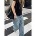 ICC Early Spring New Street Style Personalized Graffiti Straight Slim Jeans For Women Trendy Guangzhou Thirteen Lines_mkmklike.com