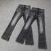Men's Stretch High-Waisted Flared Jeans - Textured Wave Wash In Black/Grey With Slimming Straight-to-Bootcut Silhouette_mkmklike.com